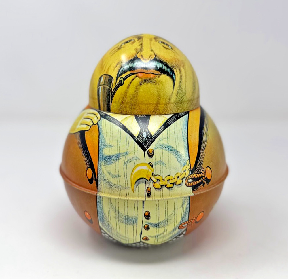 1979 Bristol Ware Chein Businessman Roly Poly Figural Tobacco Tin Replica